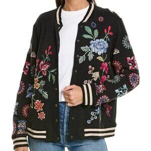NWT Johnny Was Active Biya JWLA French Terry Bomber Jacket Nikkola M